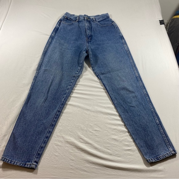 Bill Blass Jeans Woman’s 10 High Rise Vintage Tapered leg Blue Denim Jeans Zip - Picture 3 of 11